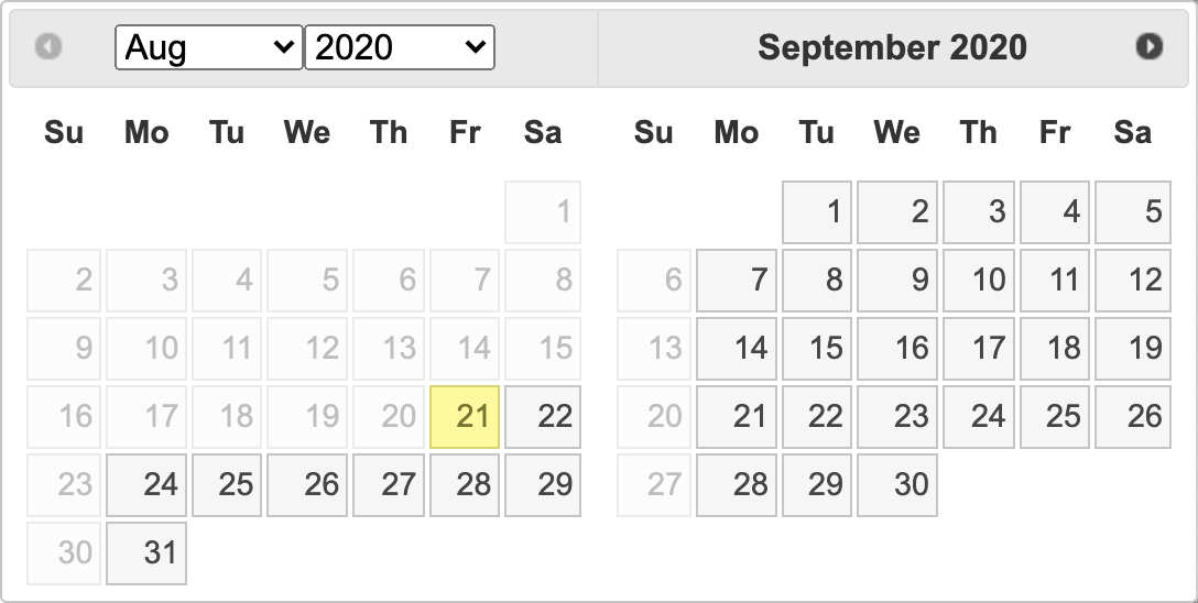 Scheduler date picker